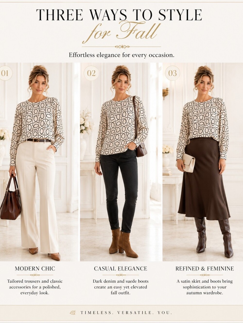 Philosophy Blouse | Size 3X | Ivory Black Geometric Print Long Sleeve Top - Picture 4 of 11